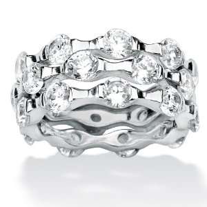 PalmBeach Jewelry Platinum Over Sterling Silver DiamonUltra™ Cubic 
