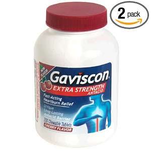  Gaviscon Antacid, Extra Strength, Cherry, Chewable Tablets 