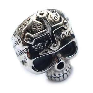  Salvation Skeleton Cross Ring for Mens Punk Rock Jewelry 