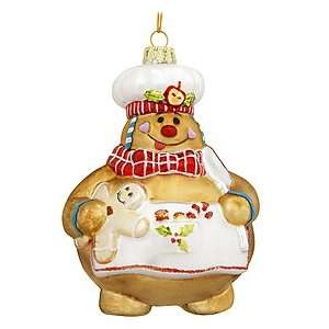  Roly Poly Gingerbread Man Glass Ornament