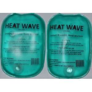 HEAT WAVE Instant Reusable Heat Pack   HAND WARMERS (2)  1 PAIR HEAT 