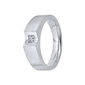  0.30ct Sterling Silver Simple V Shaped Princess Cut 