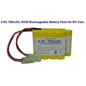   Pack Two 4.8V 700 mAh NiCd Rx Battery for RC Car Toys & Games