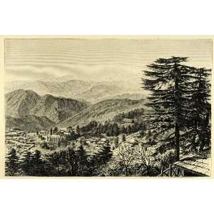  1878 Wood Engraving Shimla Simla Himalayan Mountains 
