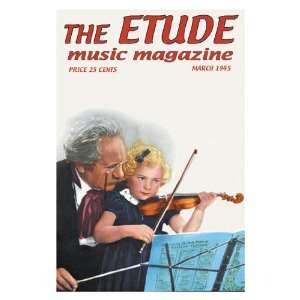  The Etude Violin Lesson 24x36 Giclee