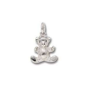  0872 Teddy Bear Charm   Sterling Silver Jewelry