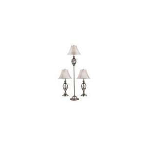   Home Cerise 3 Pack   2 Table Lamps, 1 Floor Lamp