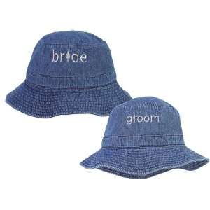  Denim Bride and Groom Sun Hats