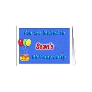  Seans Birthday, Invitation to the Party Card Toys 
