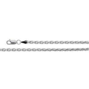  14k White Gold 24 inch 2.75 mm Wheat Chain Necklace in 14k 