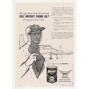  1956 Gulf Aircraft Engine Oil Proved 5 Ways Better Print 