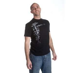  Mens Long Road Ahead Tee (Black/Silver)   Size Large 