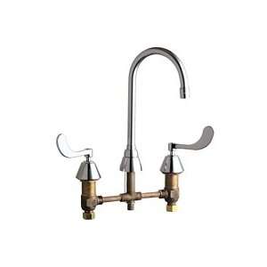   Chrome ECAST Low Lead Deck Mounted 8 Centers Kitchen Faucet with Goos