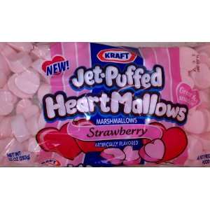 Valentine Jet Puffed Strawberry Heartmallows 10oz (Pack 6)  