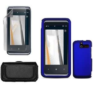 HTC Arrive Combo Rubber Blue Protective Case Faceplate Cover + Black 