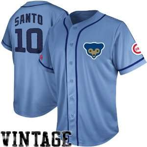 Ron Santo Chicago Cubs Majestic Cooperstown Light Blue 