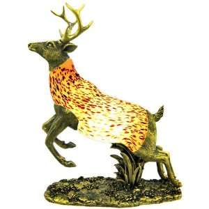  Stained Glass 8 Point Deer Accent Lamp Buck