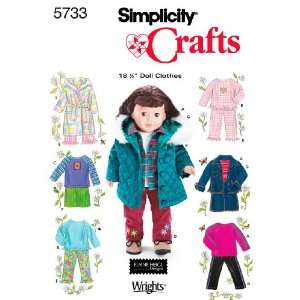  Simplicity Sewing Pattern 5733 Doll Clothes, One Size 