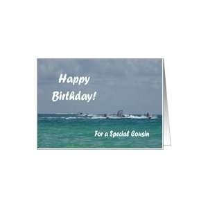  Happy Birthday Cousin, Jet Skis in Action Card Health 