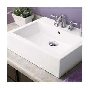  DecoLav 1417 8CW WH Square Vessel Style Bathroom Sink 