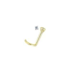  14KT Gold Nose Screw Ring 1.5mm CZ 20G FREE Nose Ring 