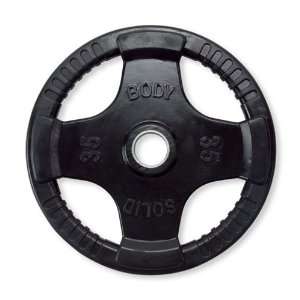  Body Solid 35 lb Black Rubber Olympic Grip Plate Sports 