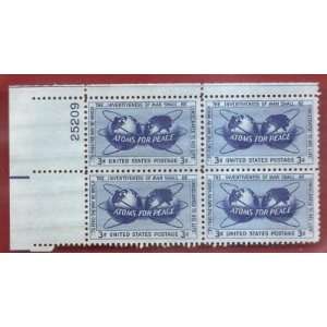  Stamps US Atoms For Peace Sc1070 MNHVF Block of 4 
