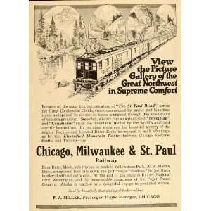  1916 Vintage Train Ad Chicago Milwaukee St Paul Railway 