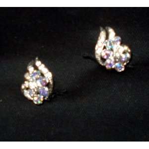  Goldtone Rhinestone Earrings 