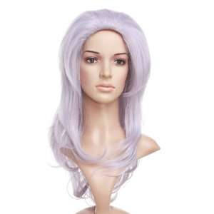  Long Light Purple Grey Anime Cosplay Wig Costume Hair 