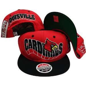 Louisville Cardinals Red/Black Two Tone Plastic Snapback Adjustable 