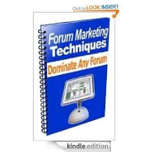 eBook   Forum Marketing Techniques eBook Dollar  Kindle 