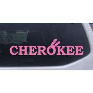 Cherokee Western Car Window Wall Laptop Decal Sticker    Pink 20in X 4 