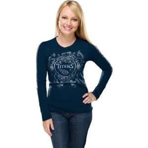  Tennessee Titans Womens Coin Toss Navy Long Sleeve Top 