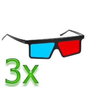  GTMax 3x 3D Red/Cyan Glasses   Flat Square for watching 3D 