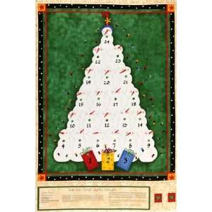  44 Wide Just Snow Special Advent Tree Panel Green 