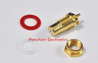 4x HI END Hanshare gold plated Teflon RCA Socket #1018  