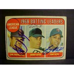  Carl Yastrzemski, Danny Cater & Tony Oliva 1968 AL Batting 