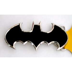   Comic Batman Logo Die Cut Black Bat with Silver Bordering Belt Buckle