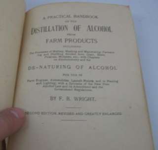 RARE Distillation of Alcohol from Farm Products 1907 Pull Out 