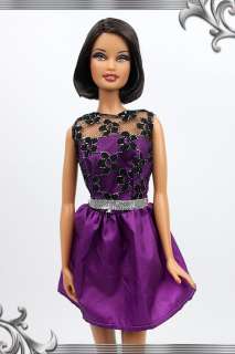 LD1138 BN Purple Fashion Casual Wear Dress Barbie FR G  