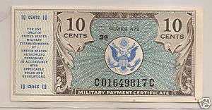 10 Cents Military Payment Certificate Series 472  