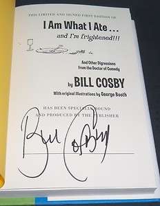 BILL COSBY SIGNED BOOK I AM WHAT I ATEAND IM FRIGHTENED HARDCOVER 