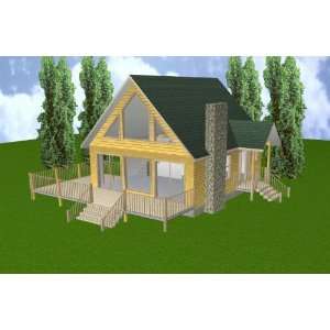  24x28 Cabin w/Loft & Basement Plans Package, Blueprints 