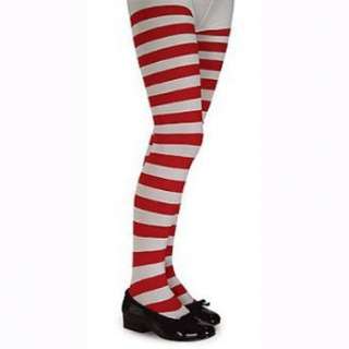   Red and White Striped Tights (Girls Childrens Dancewear) Clothing