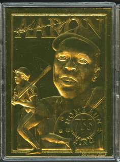 Hank Aaron 1996 23 KARAT GOLD CARD MINT Bleachers  