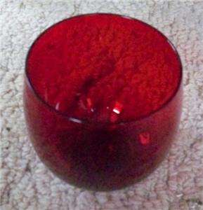 ROLY POLY Ruby Red juice glass vintage anchor hocking  