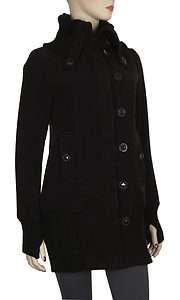 RUD by RUDSAK Ladies Black Big Ribbed Collar Coat Jacket 629257012965 