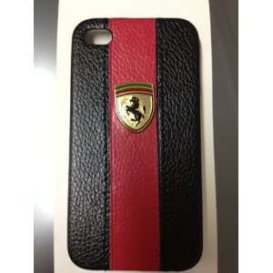  Luxury Ferrari Black and Red Stripe PVC iPhone 4G 4S Back 