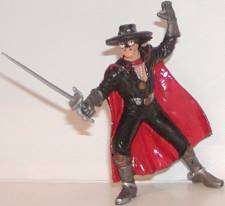 Vintage Zorro Miniature with Red Cape   Zoro with Sword  